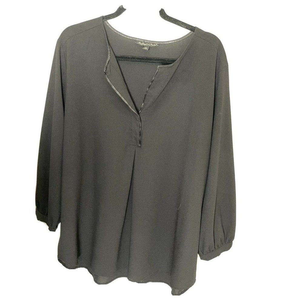 MacDougal And Houston 1X  Blouse Tunic  Black